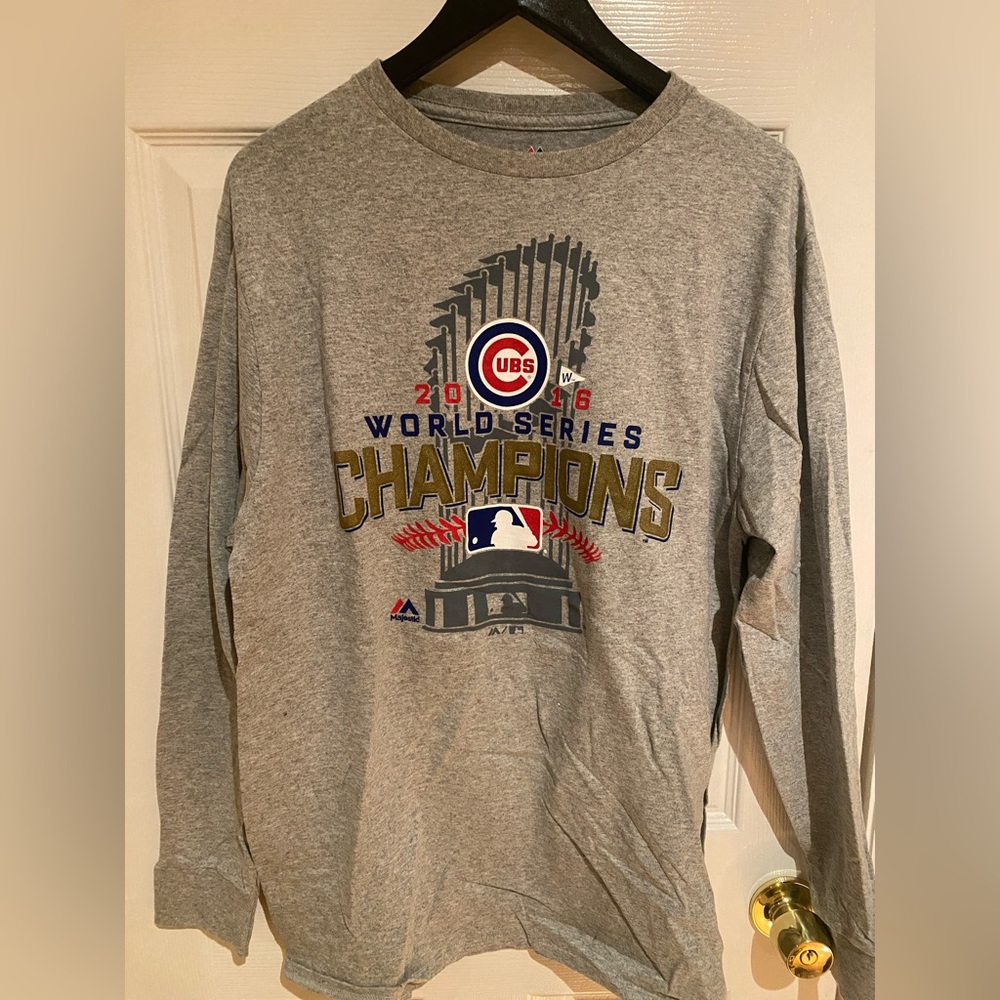 Gray Chicago Cubs 2016 World Series Champions Long Sleeve Tee